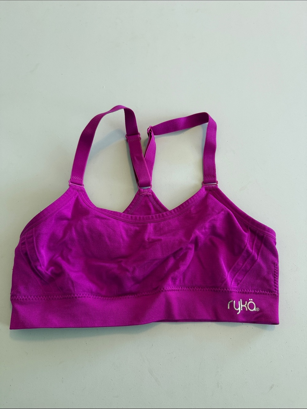Ryka Fuchsia Unlined Adjustable-Strap Sports Bra Size S